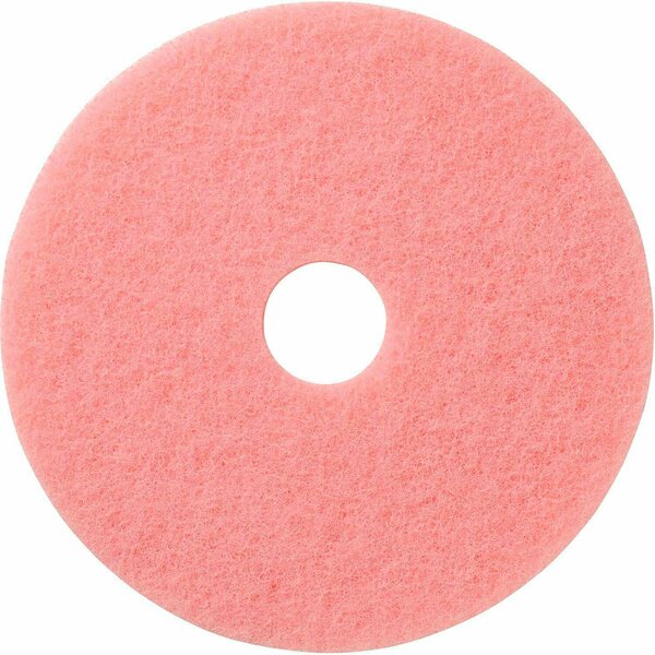 Global Industrial 20in Burnishing Pad, Pink, 5PK 641300